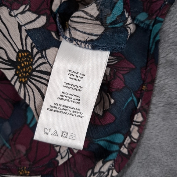 Kut from the Kloth floral sheer Sinclaire button down boho blouse Size Medium - Picture 6 of 9